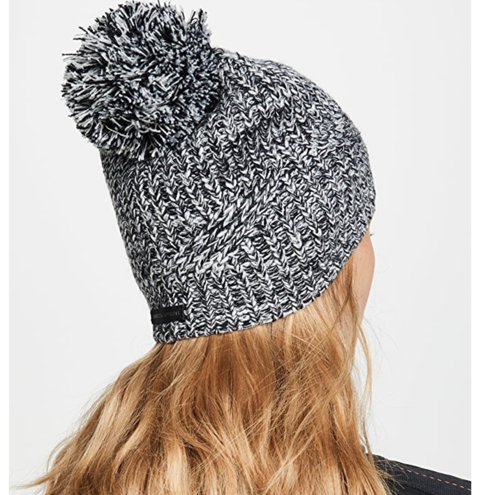 Shopbop Rebecca Minkoff maraled grey ecru beanie Pom Pom hat